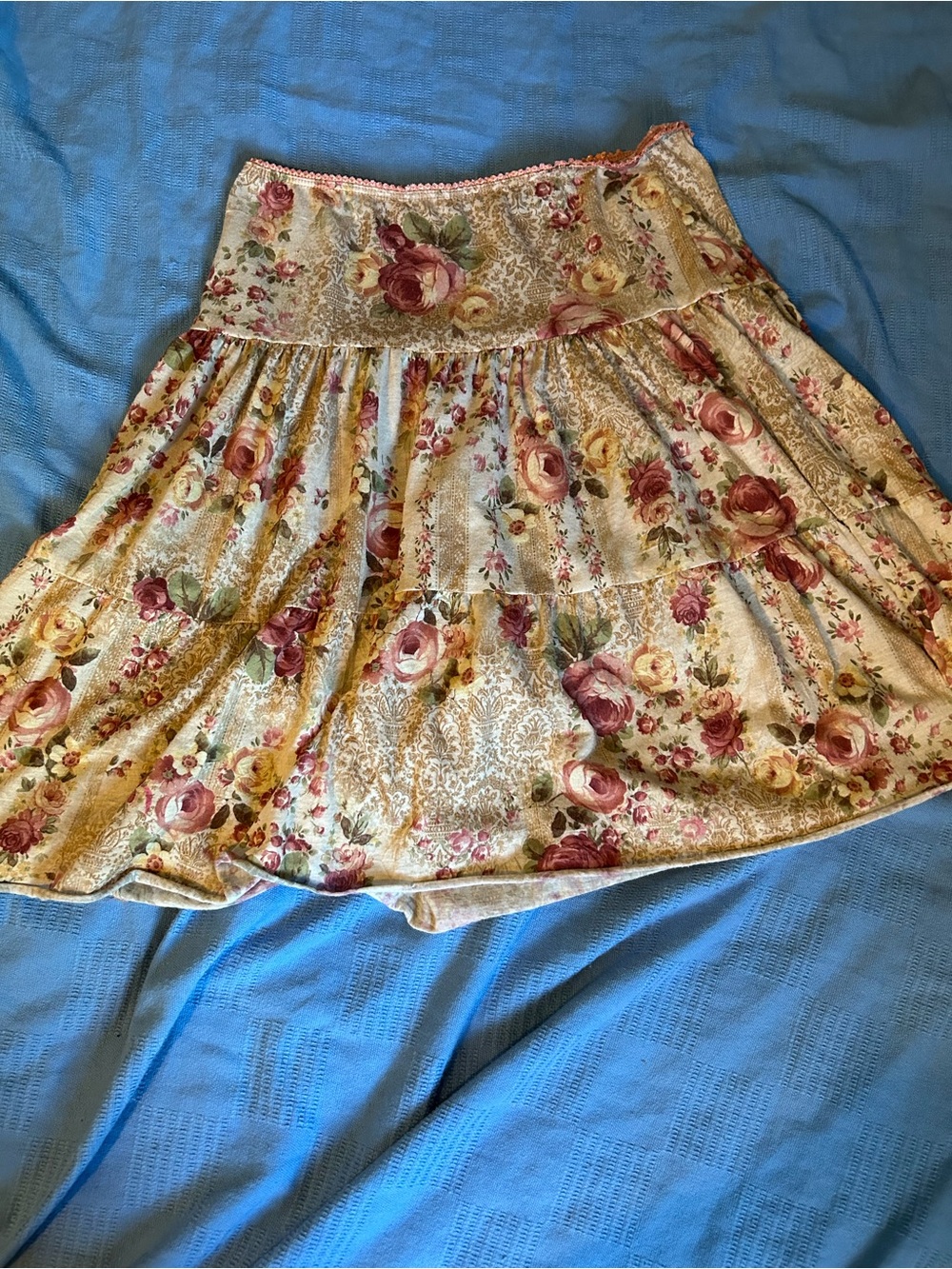 Vintage paper tag y2k Hot Tempered multicoloured floral  fairy skirt